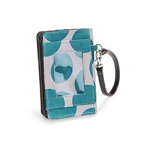 thirty-one Handbags - Thirty-One Every-Day Wristlet in Teal Mod Dot